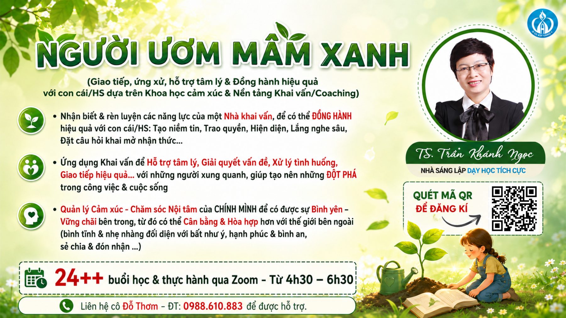 Khóa học Người Ươm Mầm Xanh – TS. Trần Khánh Ngọc